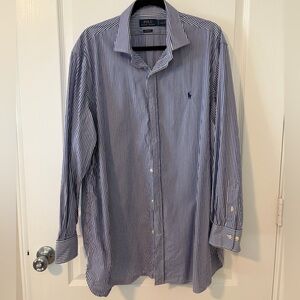 Polo by Ralph Lauren Men's Navy and White Striped Shirt